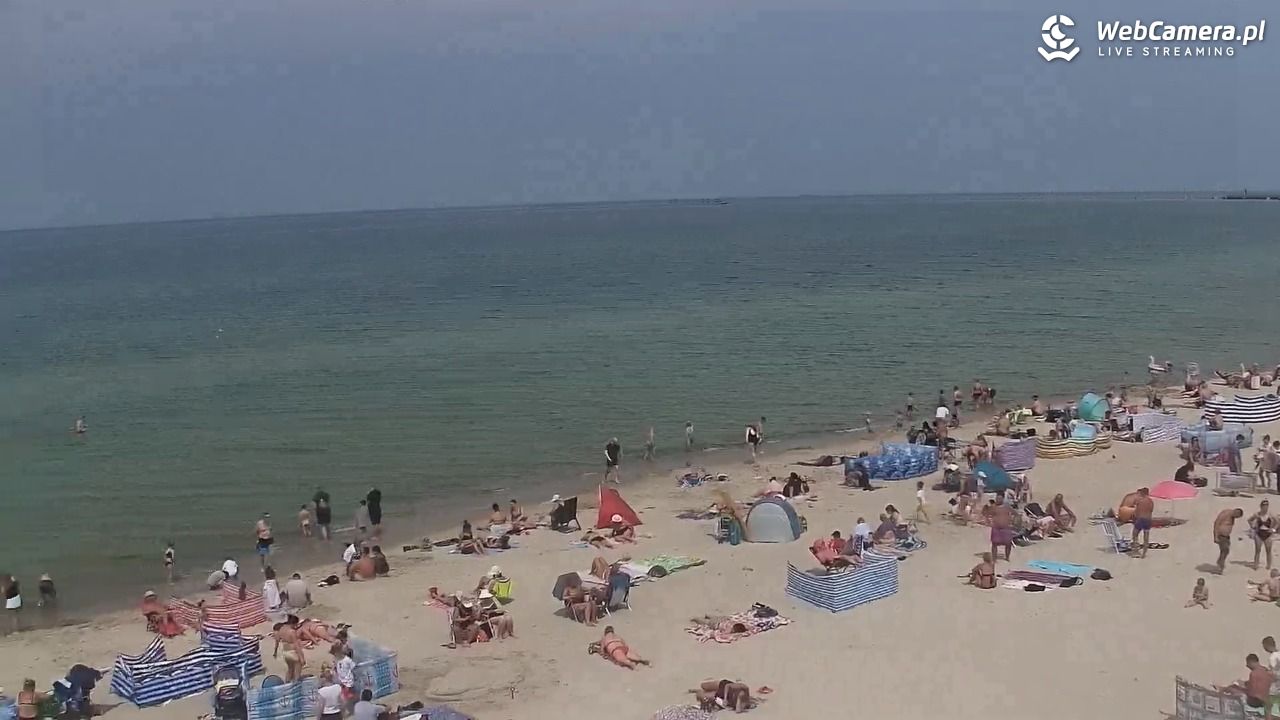 Kołobrzeg - widok na plażę zachodnią - 17 lipiec 2026, 13:03