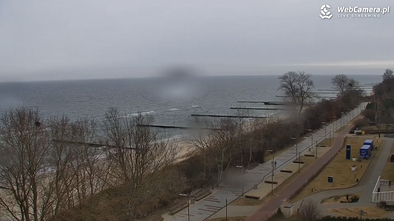 KOŁOBRZEG - widok na plażę - 15 marzec 2026, 08:20