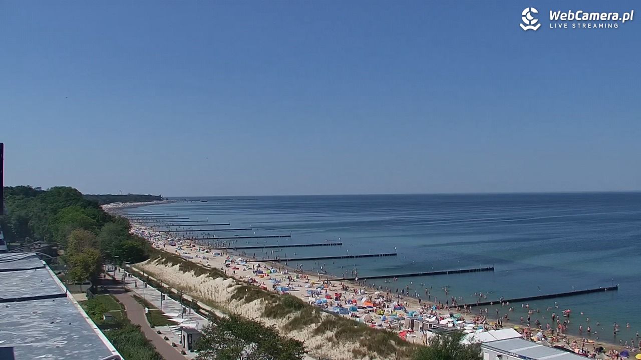 KOŁOBRZEG - widok na plażę - 30 lipiec 2026, 12:50