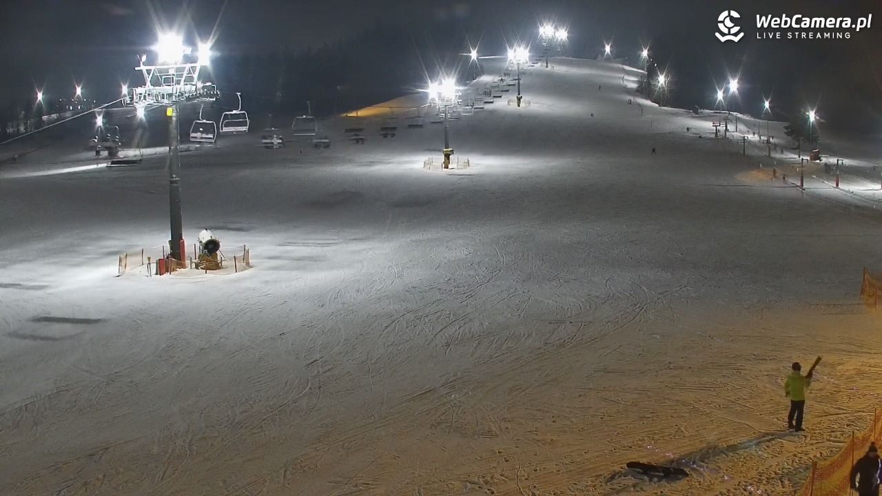 KOZINIEC SKI - widok na kolej i orczyk - 03 luty 2026, 19:32