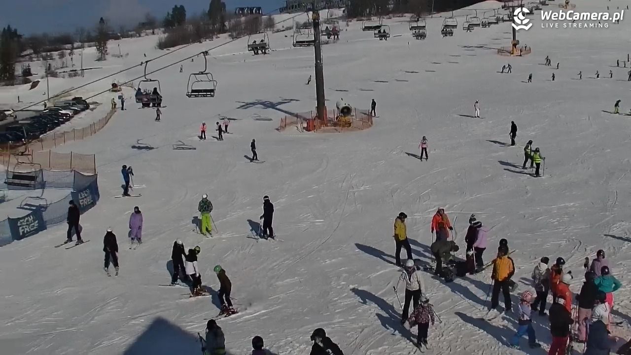 KOZINIEC SKI - widok na kolej i orczyk - 03 luty 2026, 12:18