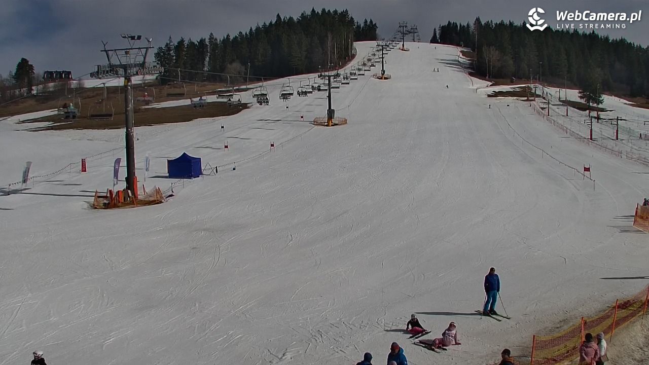KOZINIEC SKI - widok na kolej i orczyk - 08 marzec 2026, 10:23