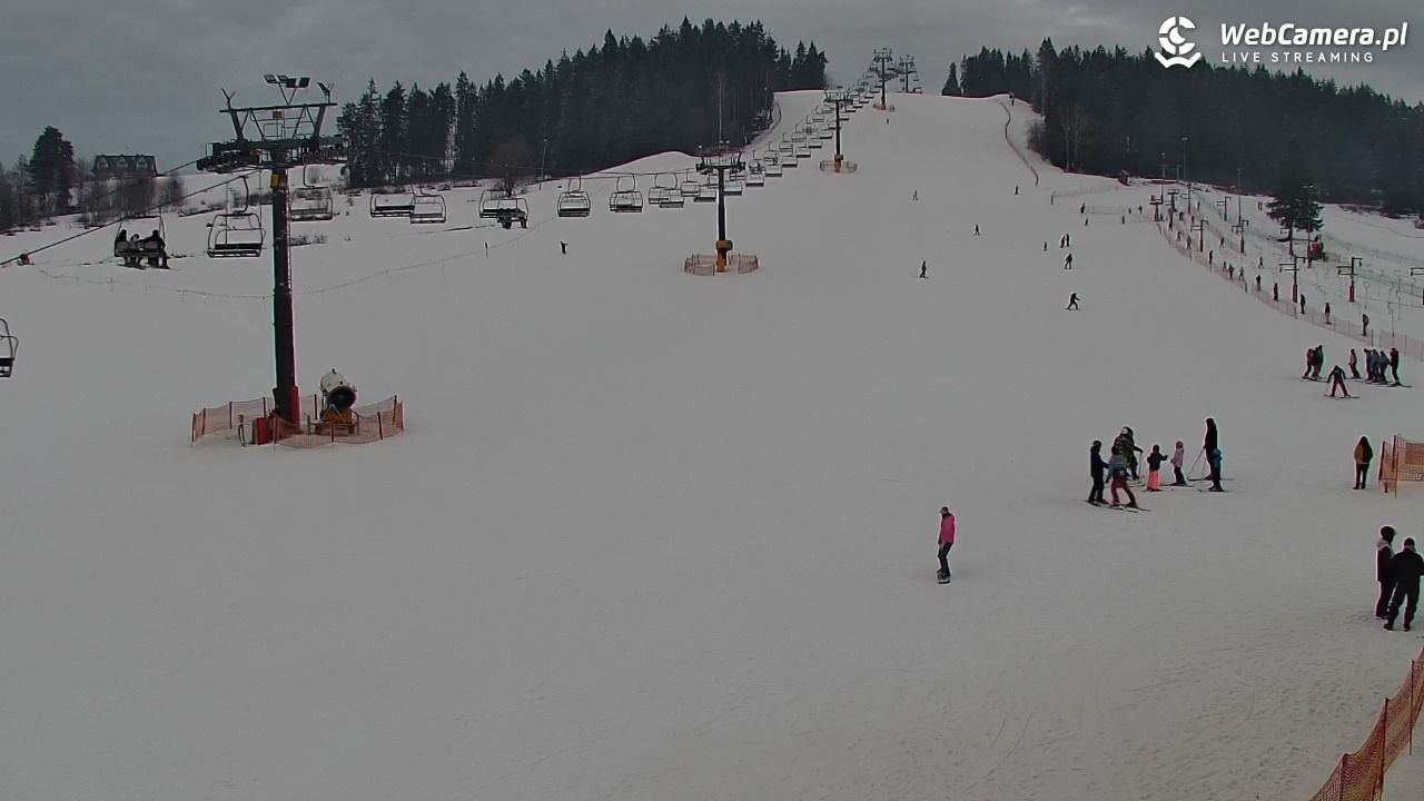 KOZINIEC SKI - widok na kolej i orczyk - 04 luty 2026, 16:33