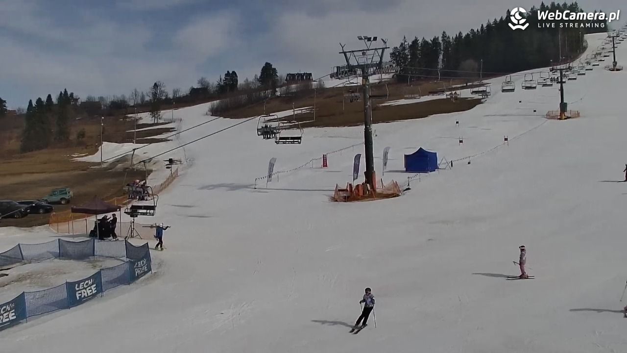 KOZINIEC SKI - widok na kolej i orczyk - 08 marzec 2026, 10:02