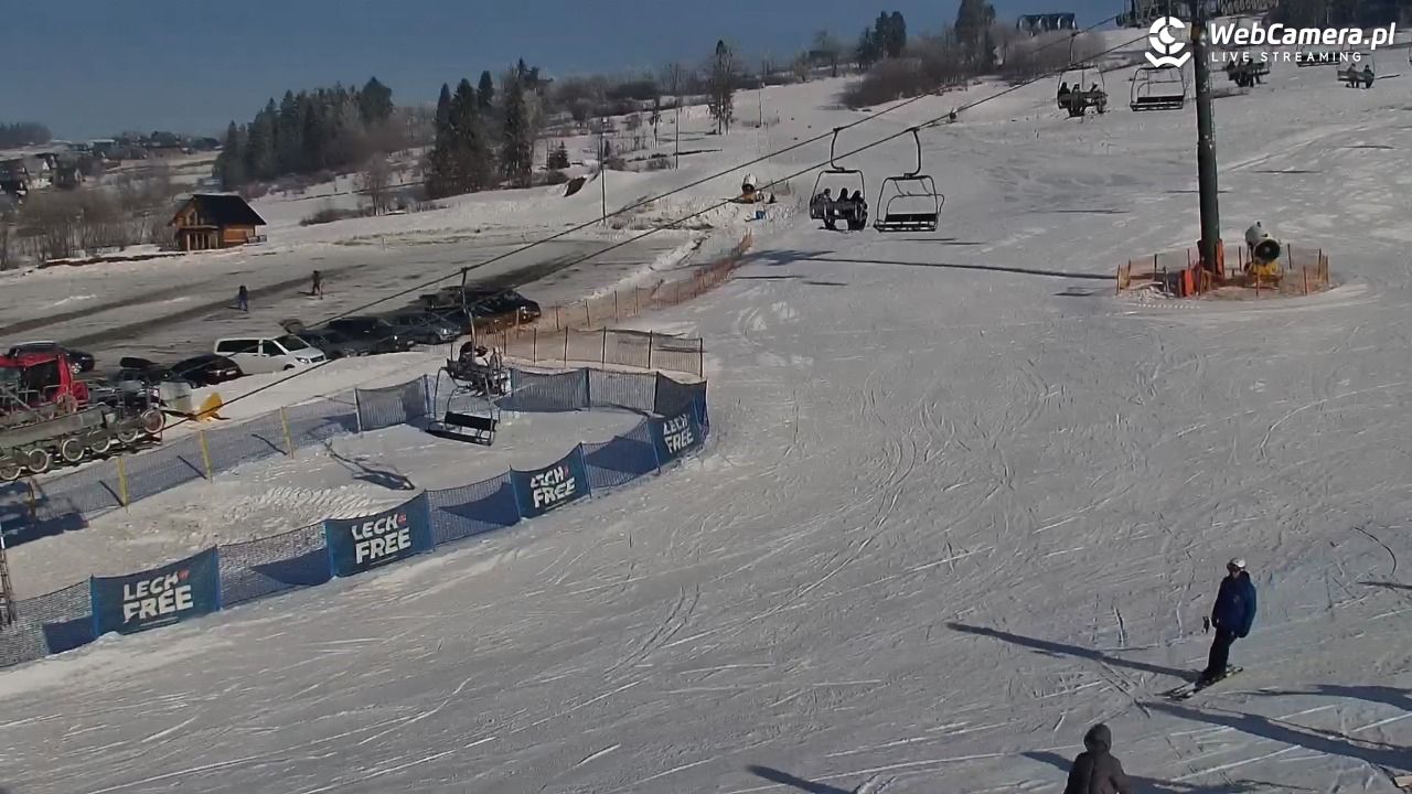 KOZINIEC SKI - widok na kolej i orczyk - 03 luty 2026, 10:02
