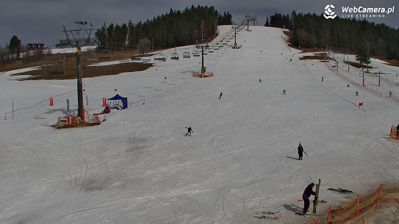 KOZINIEC SKI - widok na kolej i orczyk - 08 marzec 2026, 12:37