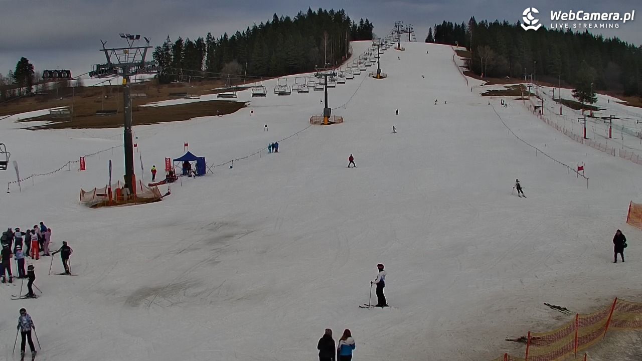 KOZINIEC SKI - widok na kolej i orczyk - 08 marzec 2026, 13:50