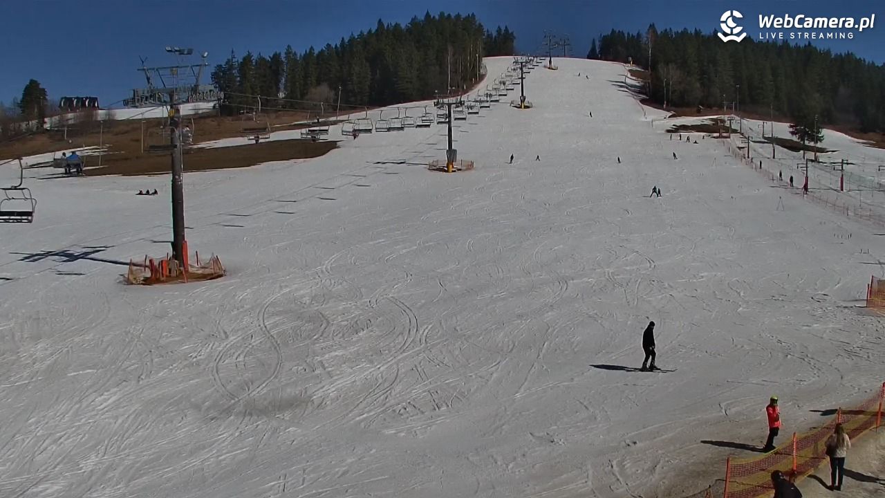 KOZINIEC SKI - widok na kolej i orczyk - 07 marzec 2026, 11:17