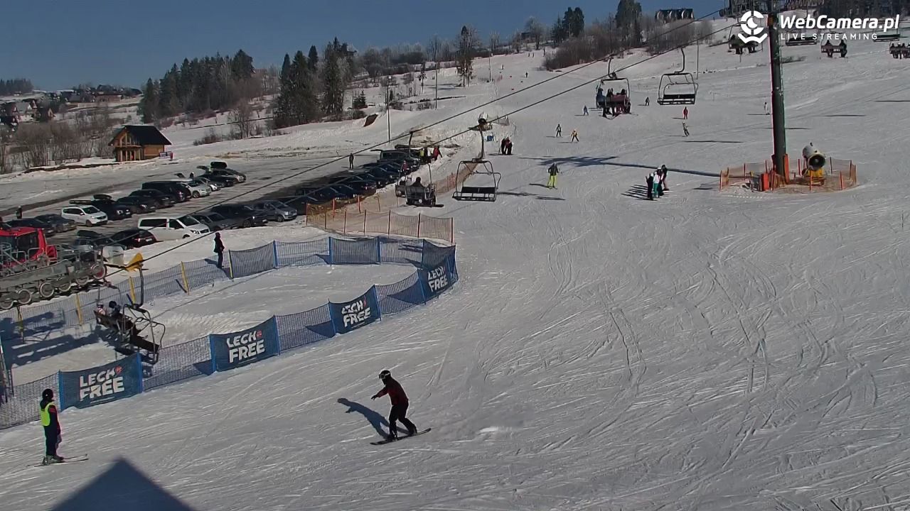 KOZINIEC SKI - widok na kolej i orczyk - 03 luty 2026, 10:46