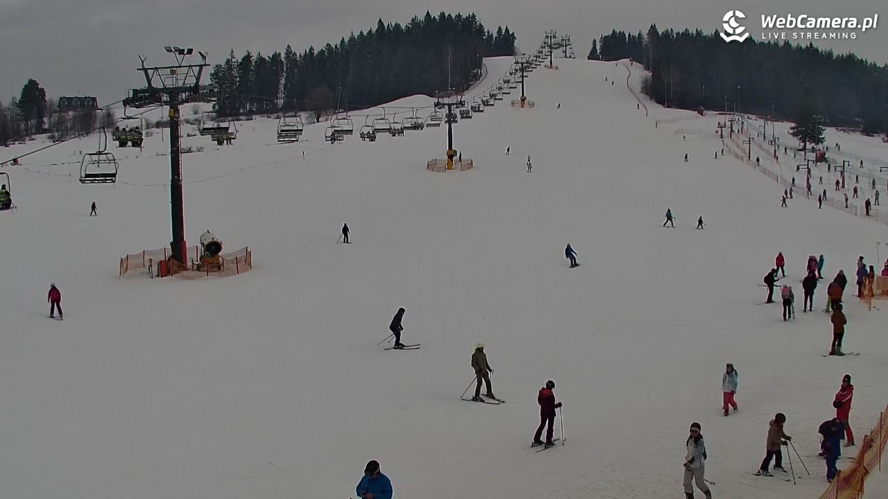 KOZINIEC SKI - widok na kolej i orczyk - 04 luty 2026, 13:30