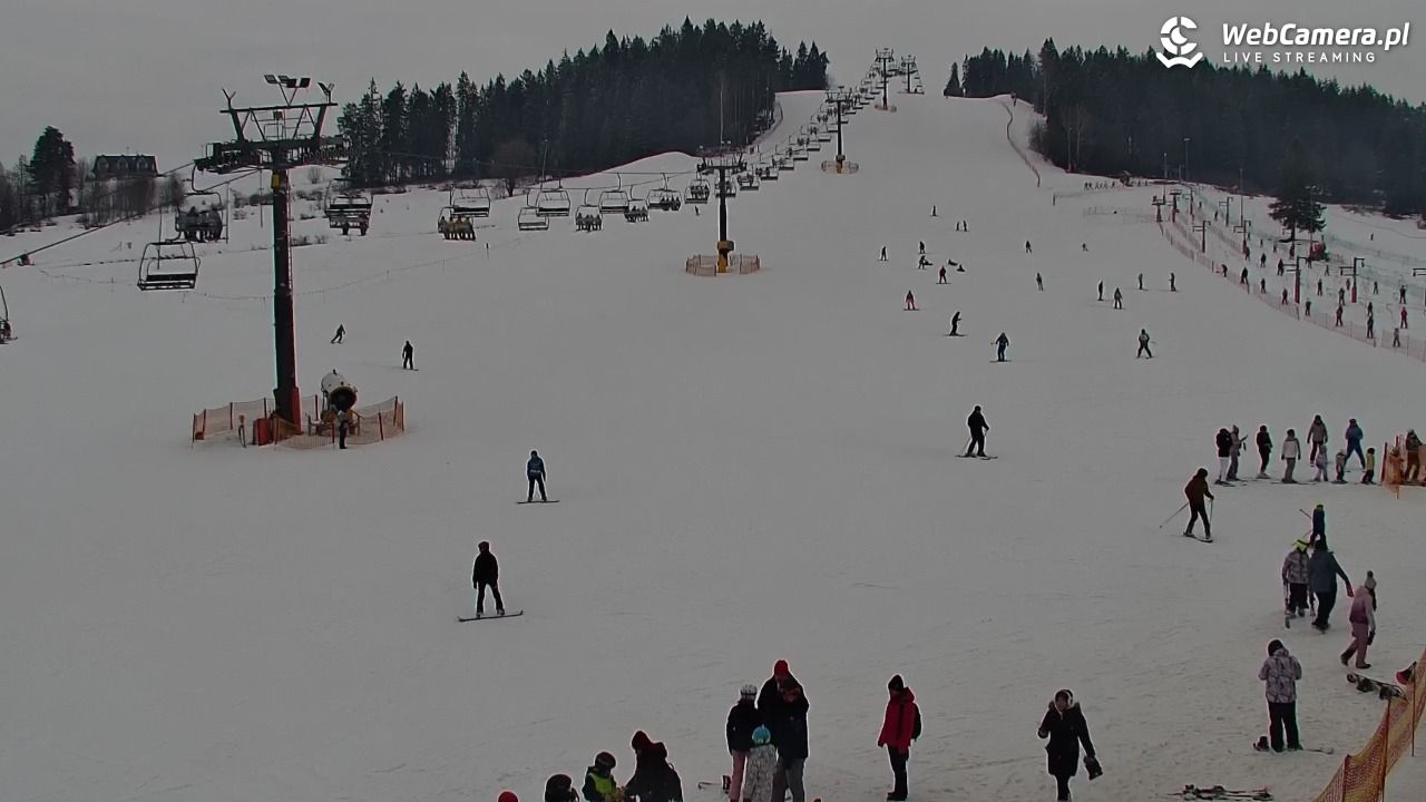 KOZINIEC SKI - widok na kolej i orczyk - 04 luty 2026, 14:09