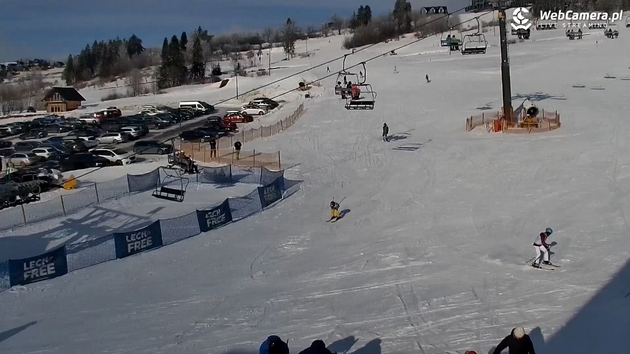 KOZINIEC SKI - widok na kolej i orczyk - 02 luty 2026, 14:03