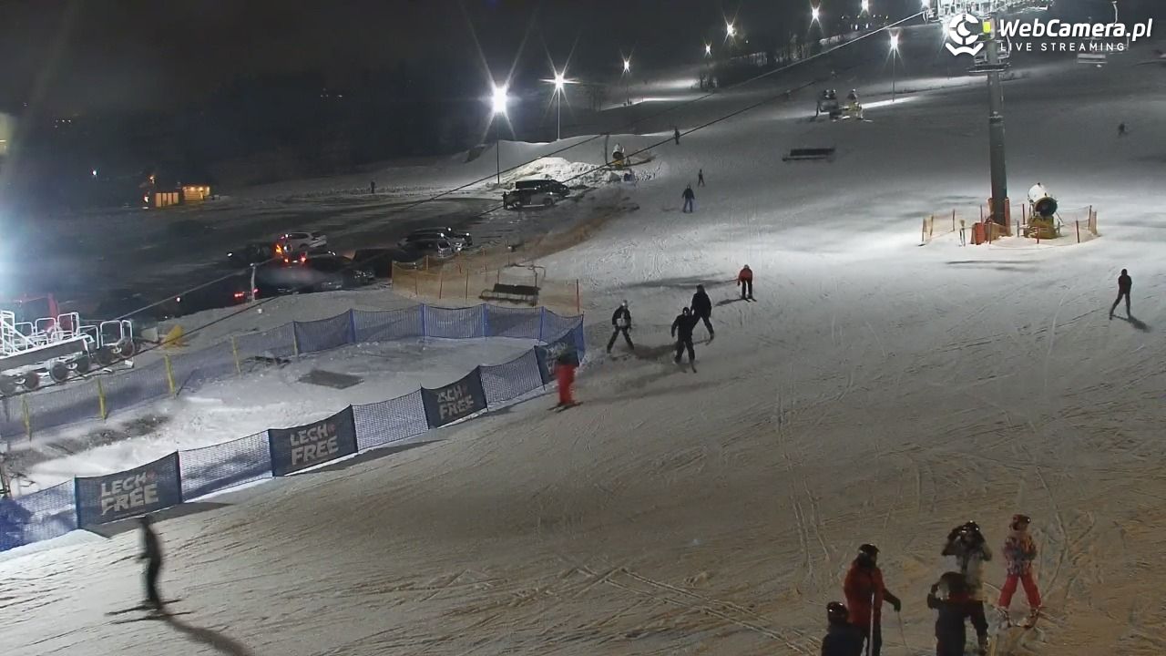 KOZINIEC SKI - widok na kolej i orczyk - 03 luty 2026, 18:01