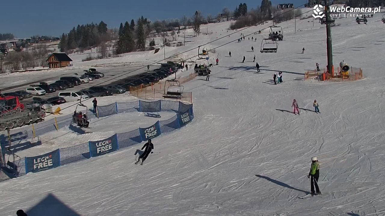 KOZINIEC SKI - widok na kolej i orczyk - 03 luty 2026, 10:45