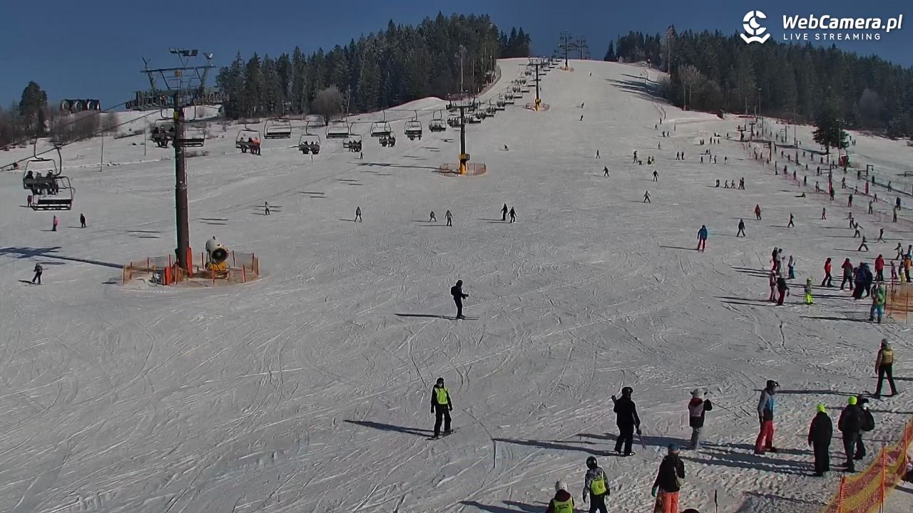 KOZINIEC SKI - widok na kolej i orczyk - 03 luty 2026, 11:13