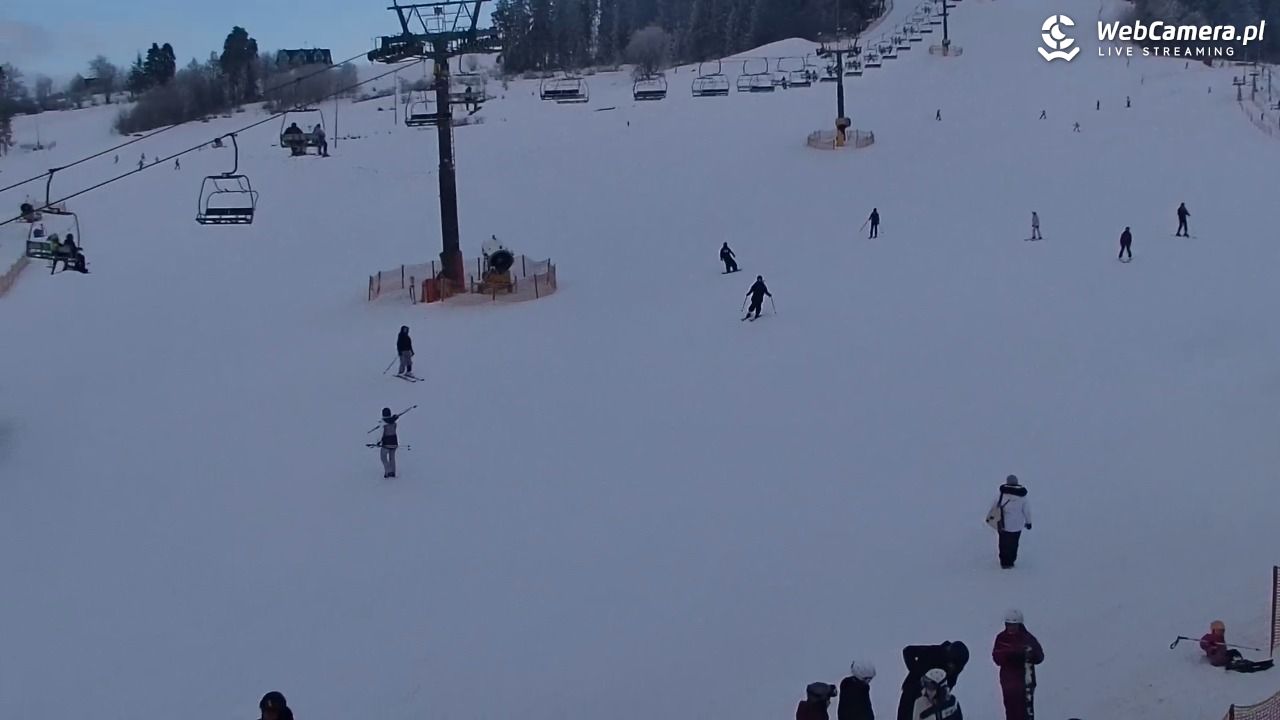 KOZINIEC SKI - widok na kolej i orczyk - 02 luty 2026, 16:03