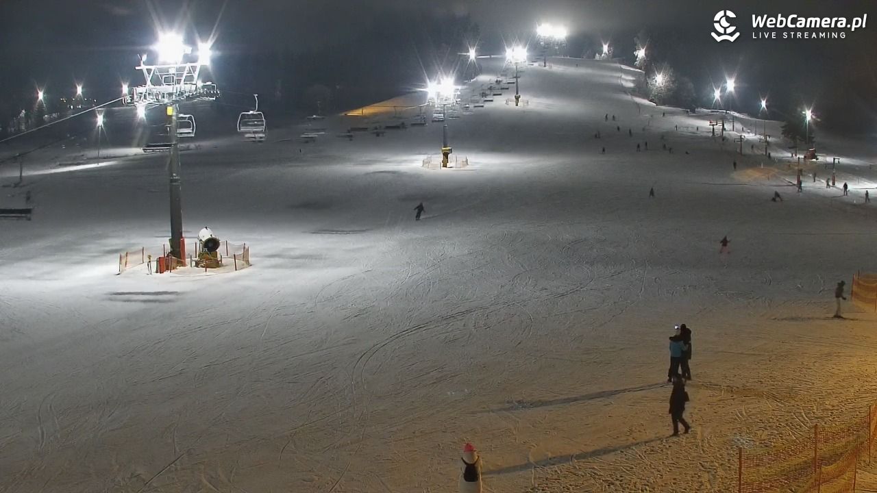 KOZINIEC SKI - widok na kolej i orczyk - 02 luty 2026, 18:23