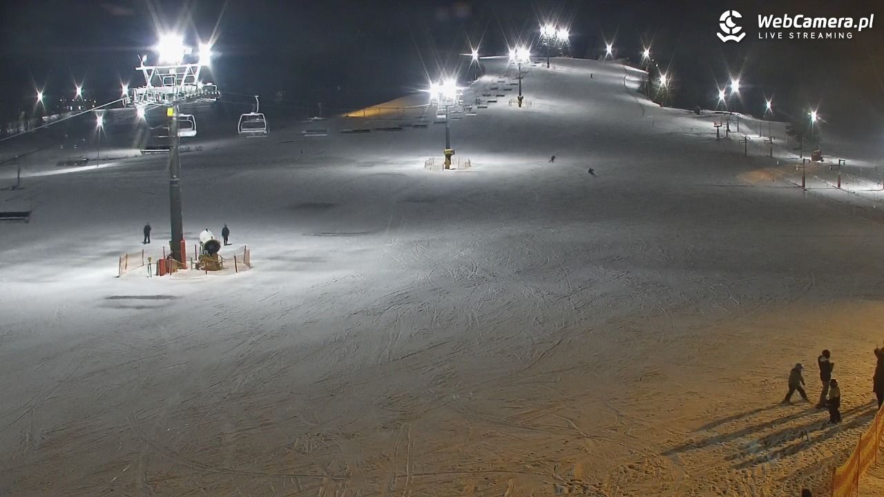 KOZINIEC SKI - widok na kolej i orczyk - 04 luty 2026, 20:01