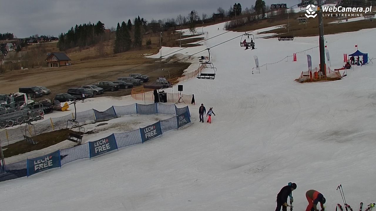 KOZINIEC SKI - widok na kolej i orczyk - 08 marzec 2026, 12:55