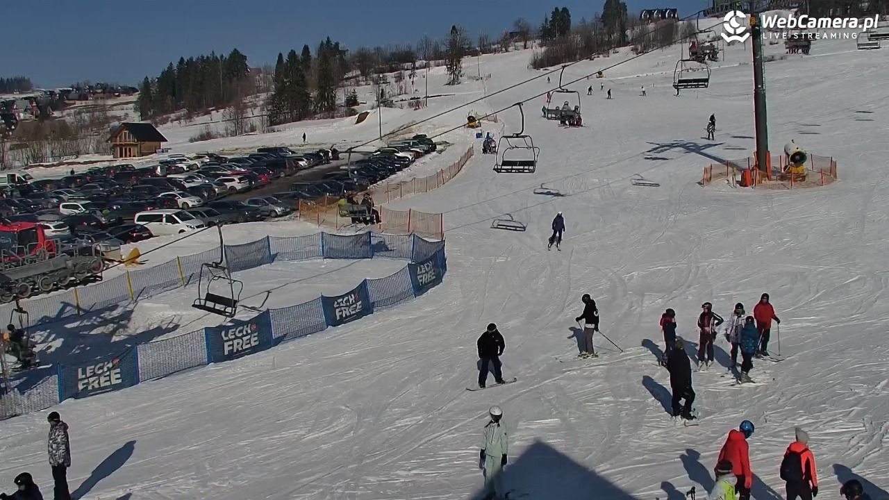 KOZINIEC SKI - widok na kolej i orczyk - 03 luty 2026, 12:22