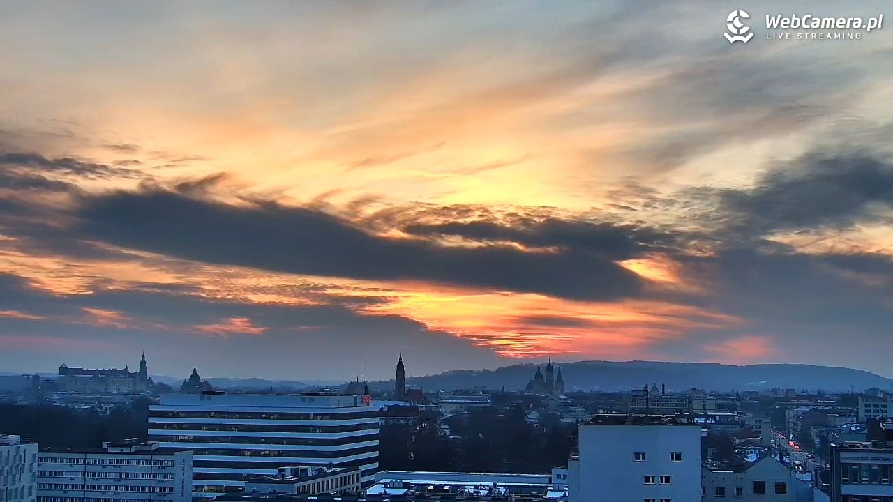 Kraków - panorama miasta - 20 luty 2026, 17:06