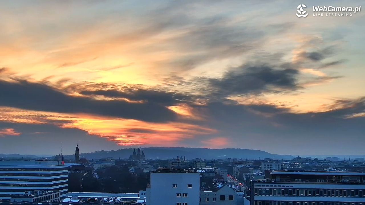 Kraków - panorama miasta - 20 luty 2026, 17:05