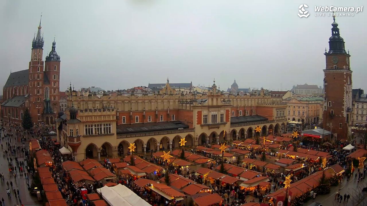 Kraków - widok na Rynek Główny - 21 grudzień 2025, 14:43