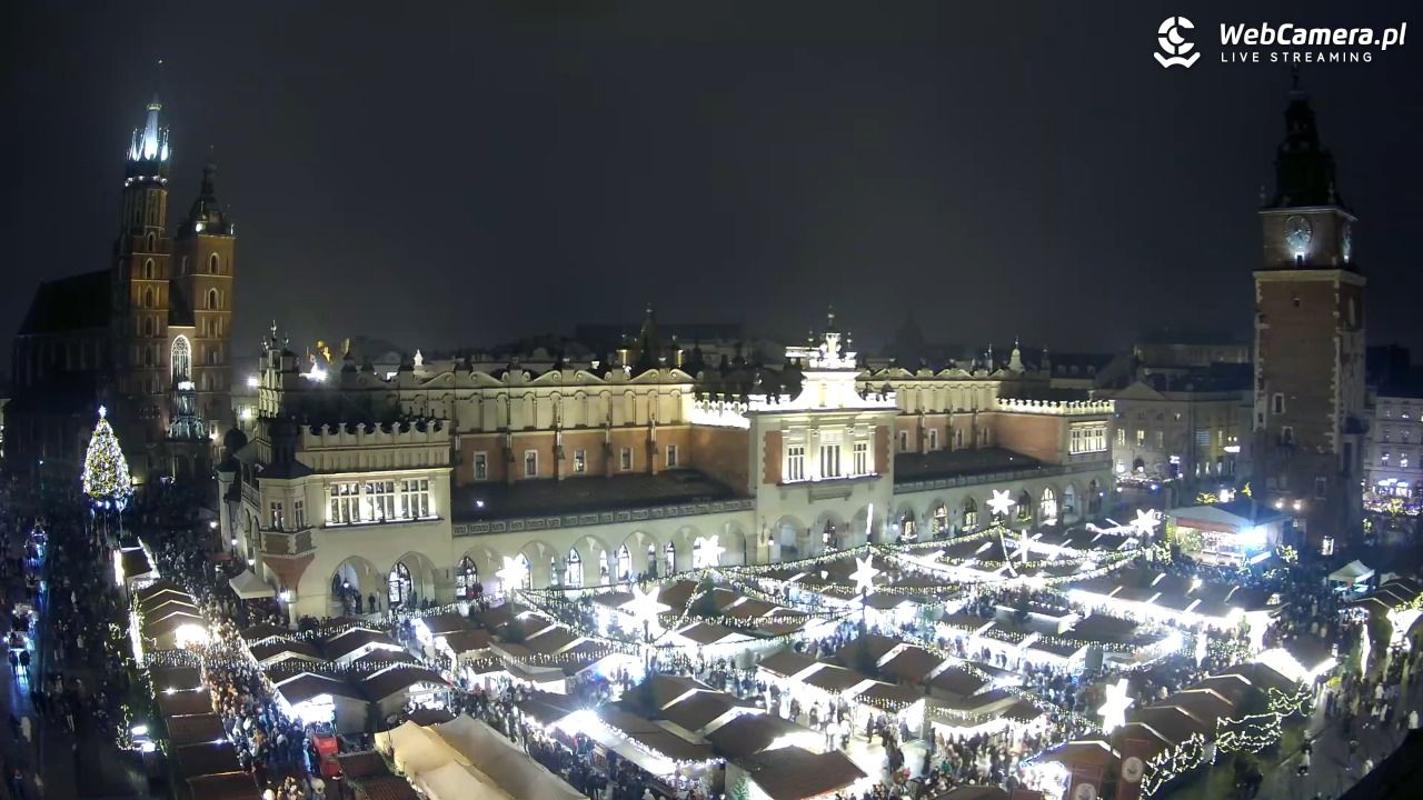 Kraków - widok na Rynek Główny - 21 grudzień 2025, 17:19