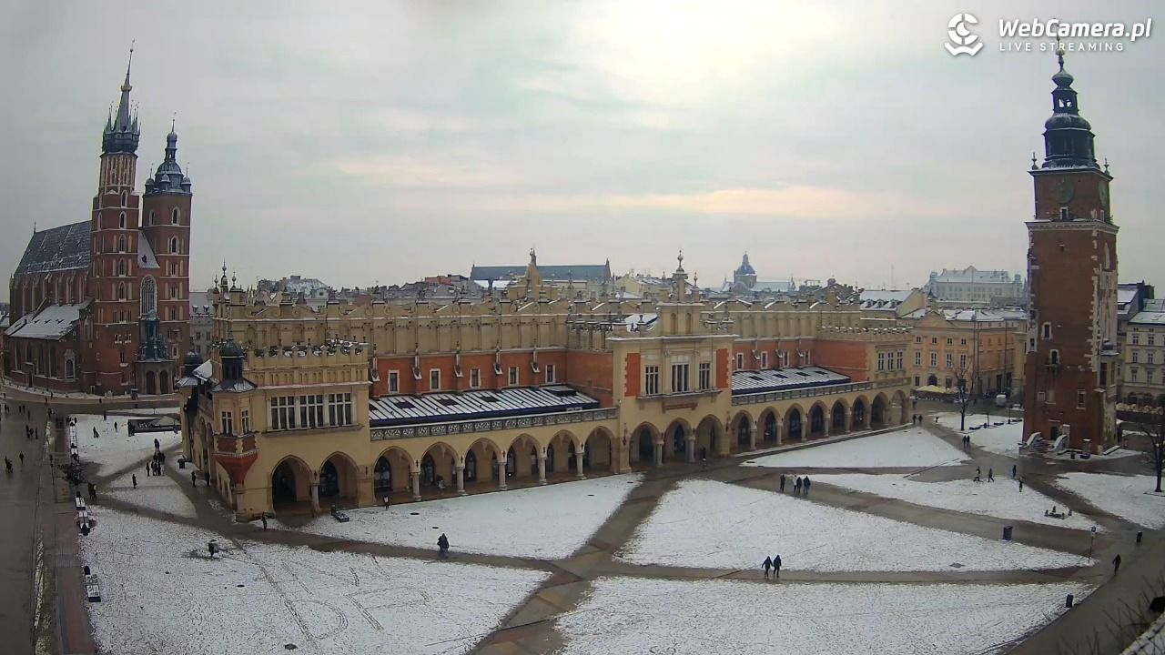Kraków - widok na Rynek Główny - 04 luty 2026, 10:37