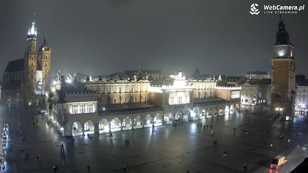 Kraków - widok na Rynek Główny - 05 luty 2026, 20:29