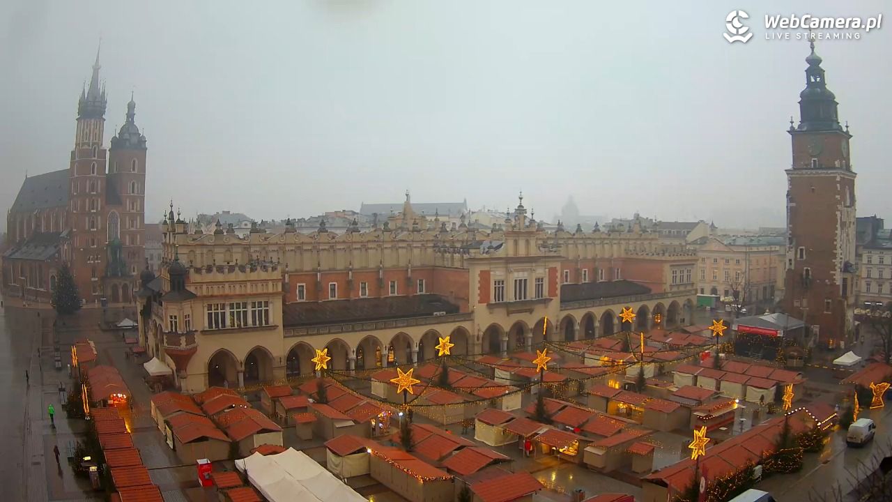 Kraków - widok na Rynek Główny - 21 grudzień 2025, 08:36