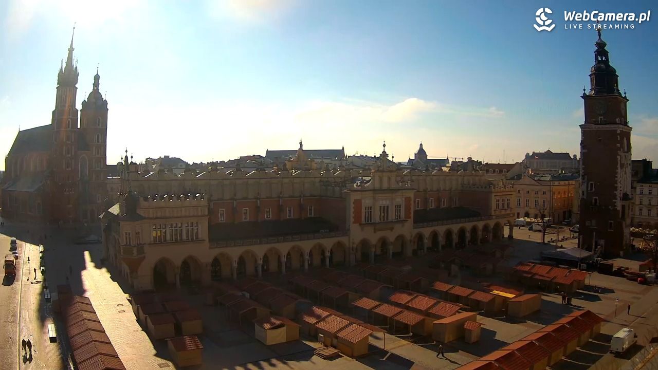 Kraków - widok na Rynek Główny - 21 marzec 2026, 08:30