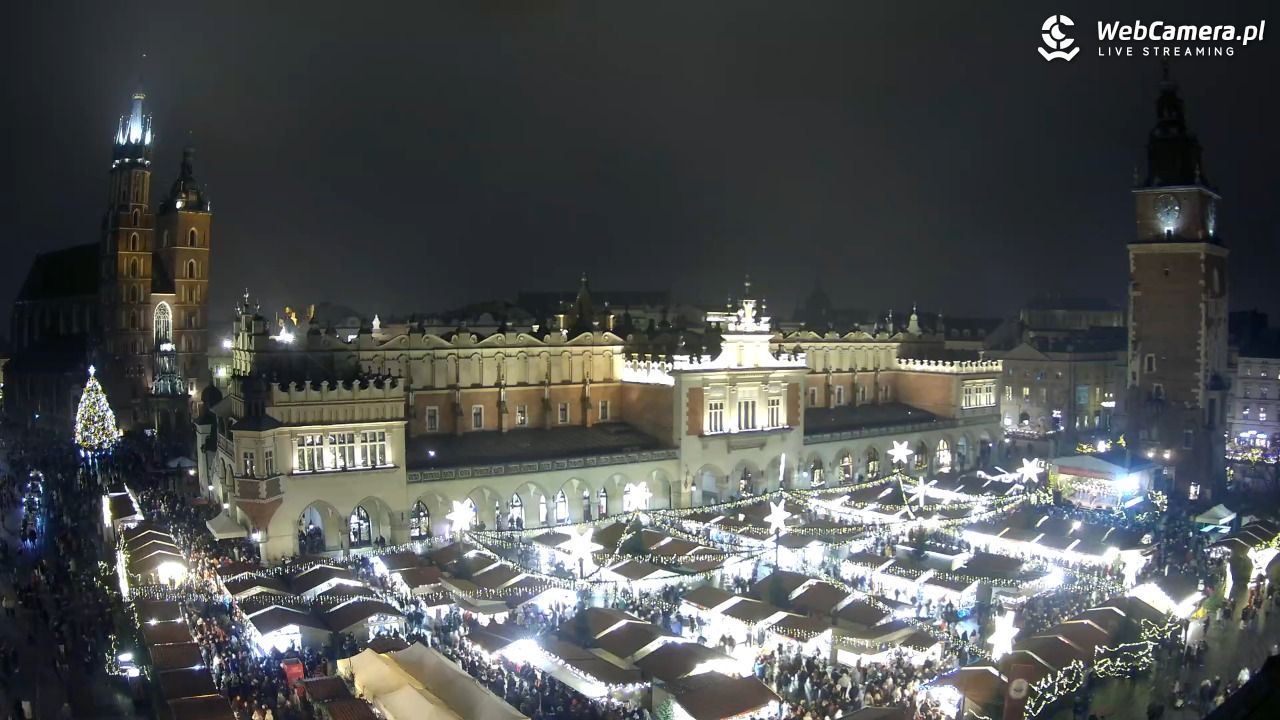 Kraków - widok na Rynek Główny - 21 grudzień 2025, 17:53