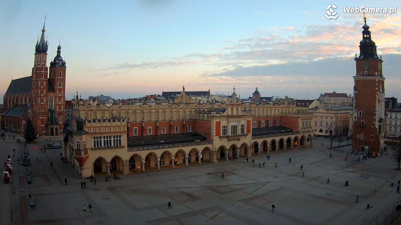 Kraków - widok na Rynek Główny - 02 luty 2026, 16:16