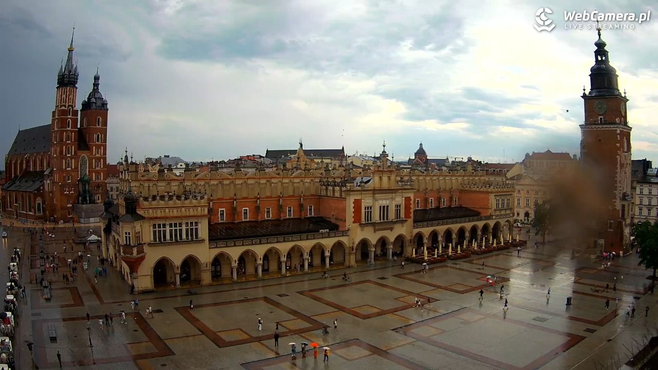 Kraków - widok na Rynek Główny - 19 lipiec 2026, 18:06