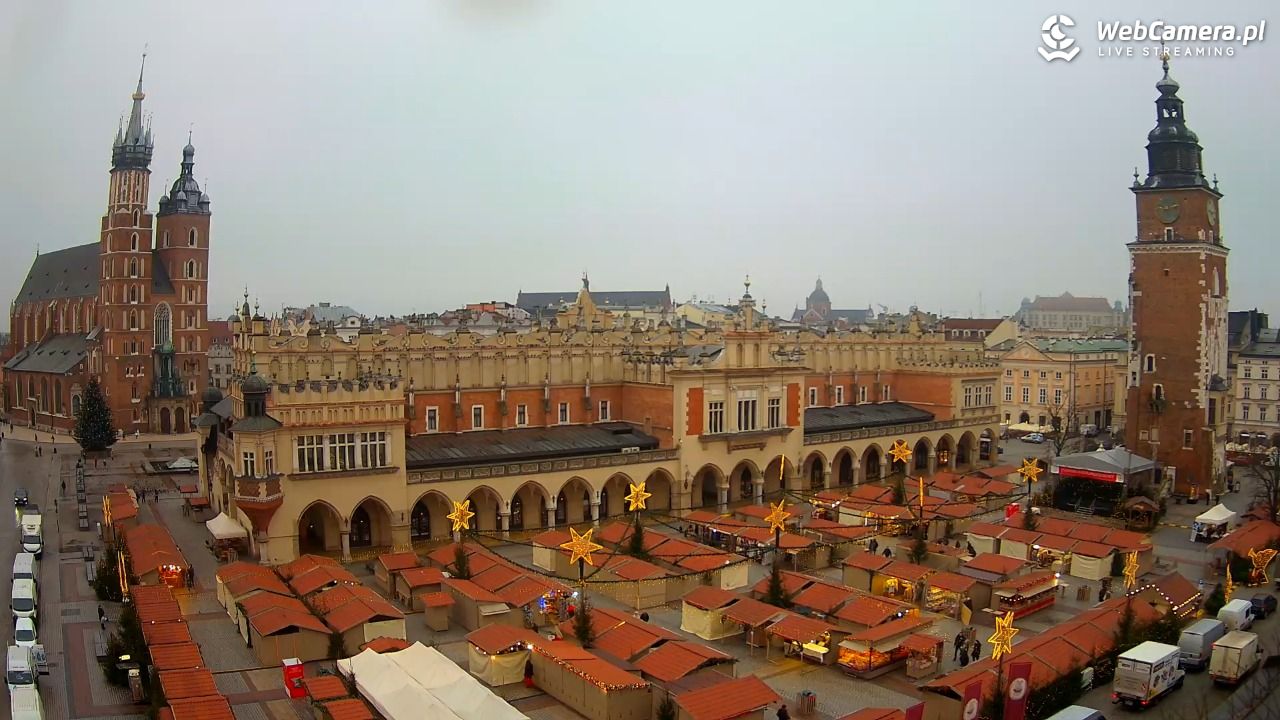 Kraków - widok na Rynek Główny - 22 grudzień 2025, 09:14