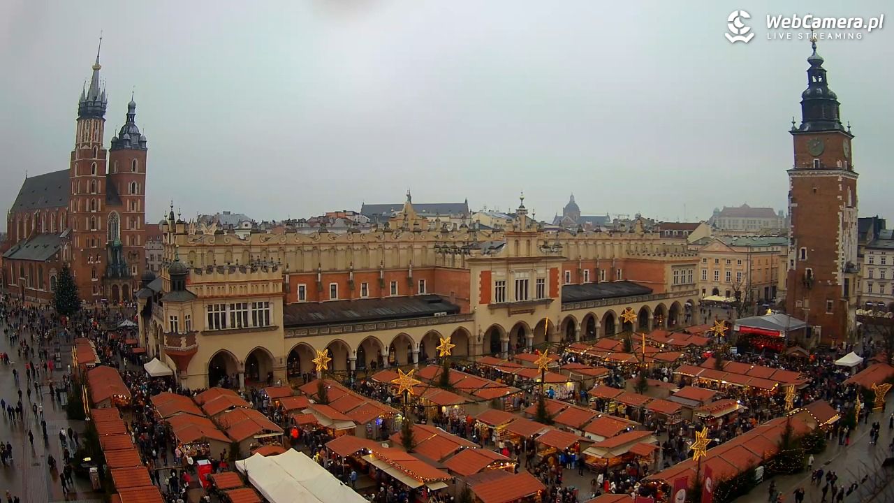 Kraków - widok na Rynek Główny - 21 grudzień 2025, 14:04