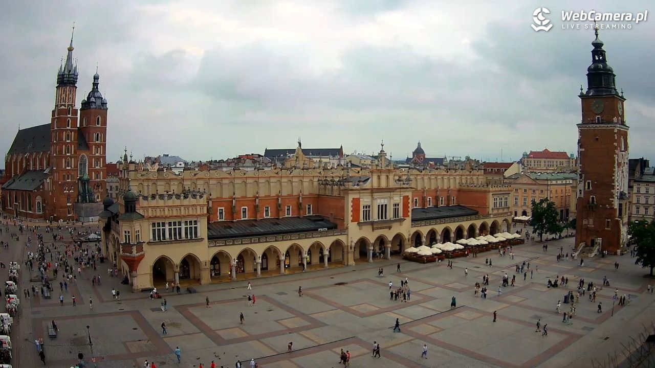 Kraków - widok na Rynek Główny - 19 lipiec 2026, 19:57