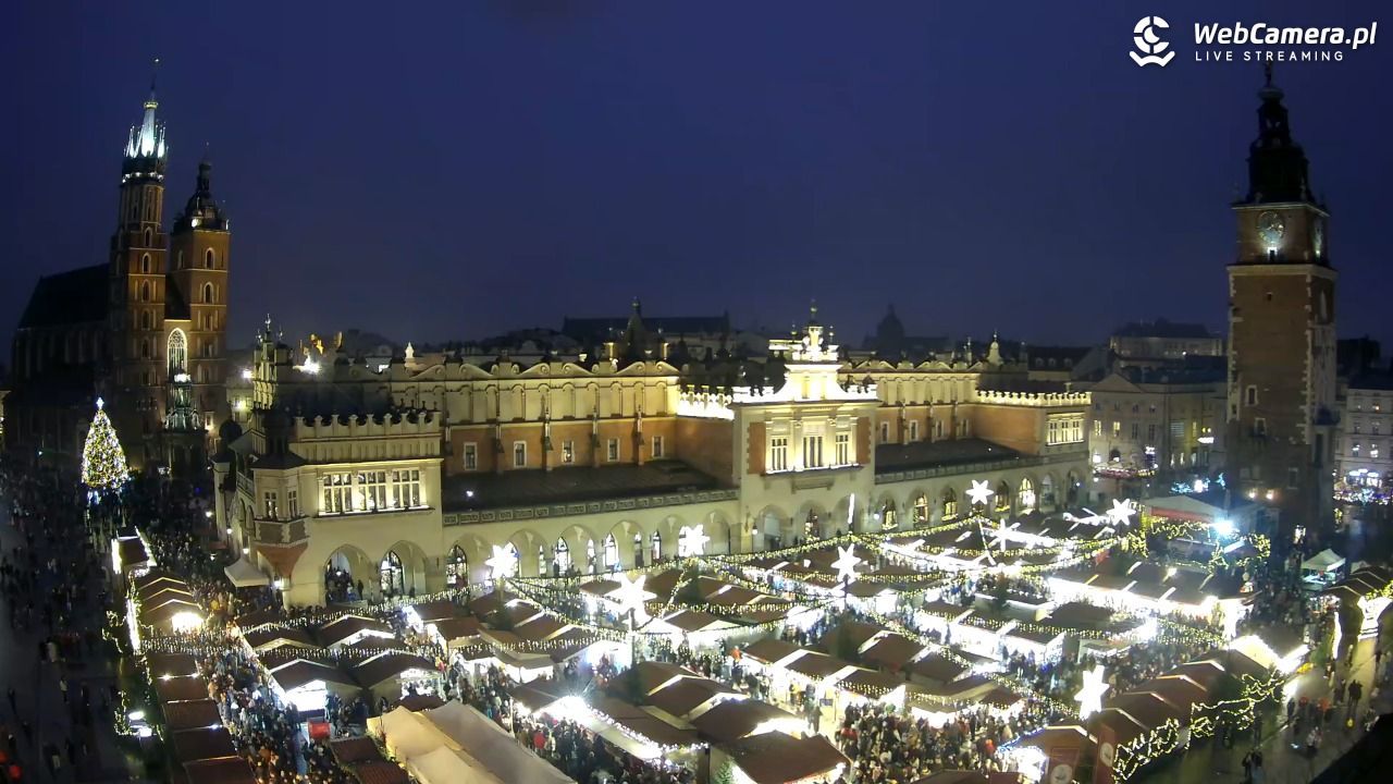 Kraków - widok na Rynek Główny - 21 grudzień 2025, 16:13