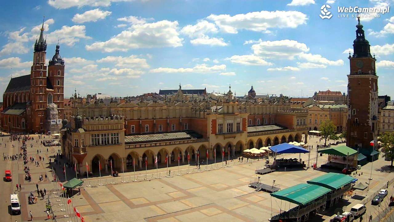 Kraków - widok na Rynek Główny - 29 maj 2026, 13:00