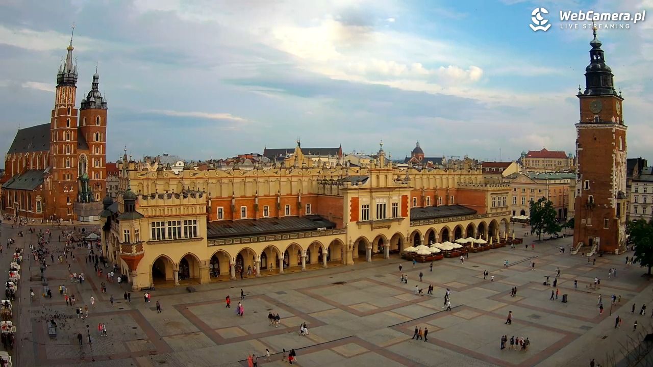 Kraków - widok na Rynek Główny - 19 lipiec 2026, 19:01