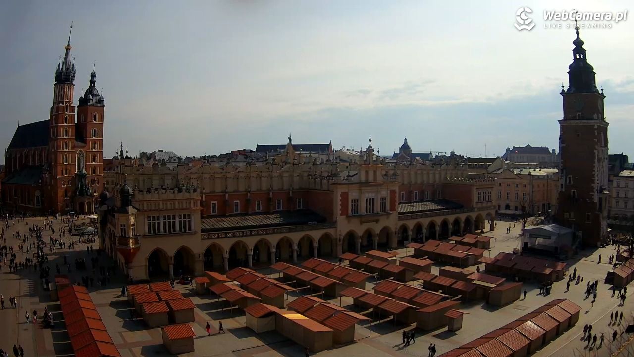 Kraków - widok na Rynek Główny - 22 marzec 2026, 12:53