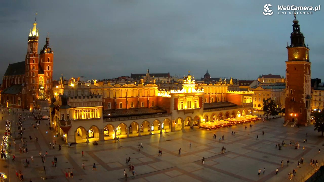 Kraków - widok na Rynek Główny - 19 lipiec 2026, 21:08