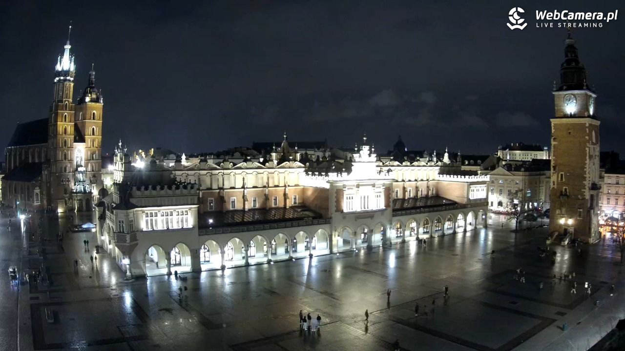 Kraków - widok na Rynek Główny - 03 listopad 2025, 21:37