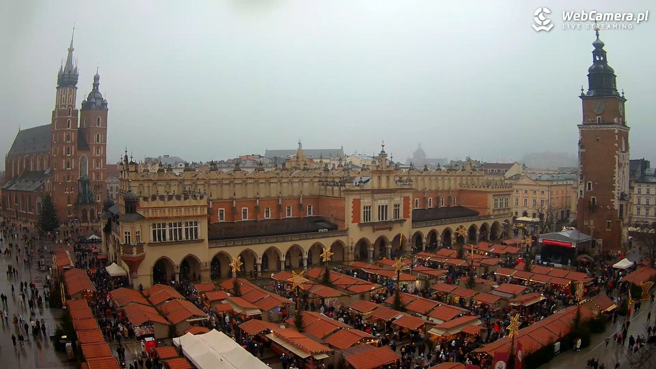 Kraków - widok na Rynek Główny - 21 grudzień 2025, 12:37