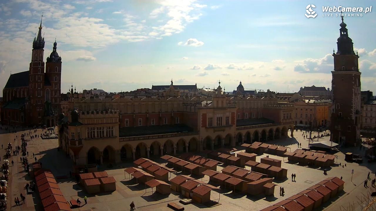 Kraków - widok na Rynek Główny - 19 marzec 2026, 11:10