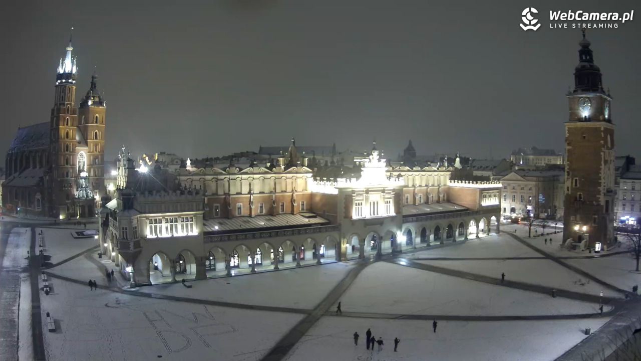 Kraków - widok na Rynek Główny - 04 luty 2026, 01:08