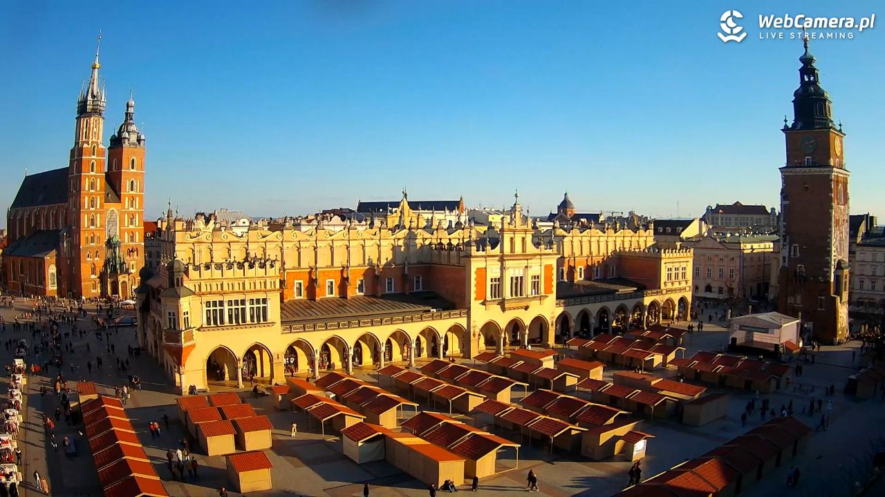 Kraków - widok na Rynek Główny - 21 marzec 2026, 16:28