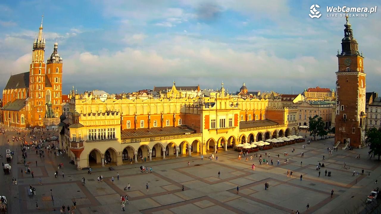 Kraków - widok na Rynek Główny - 19 lipiec 2026, 19:21