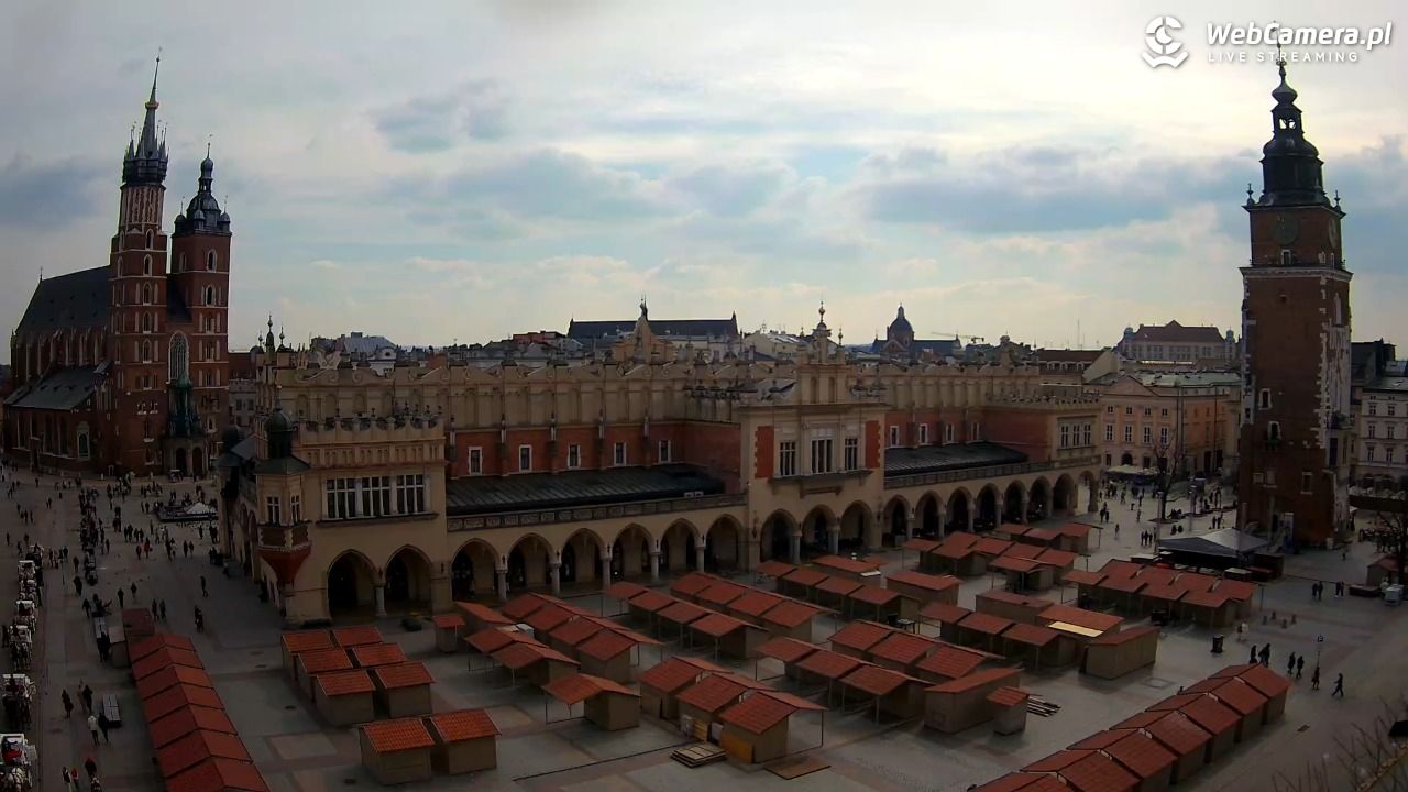 Kraków - widok na Rynek Główny - 20 marzec 2026, 11:57